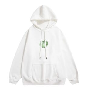 Fruit Graffiti Print Hoodie – White