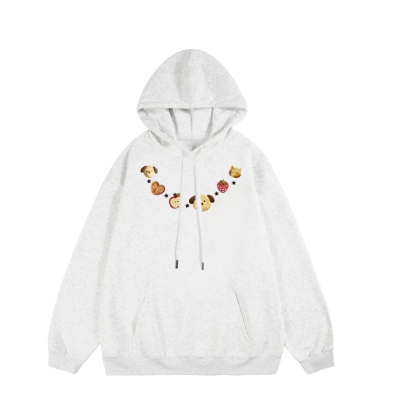 Chic & Stylish Printed Hoodie — Heather Gray