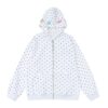 All-Over Polka Dot Hoodie — White
