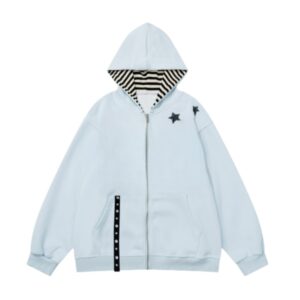 Casual Striped Base Layer with Blue Hoodie